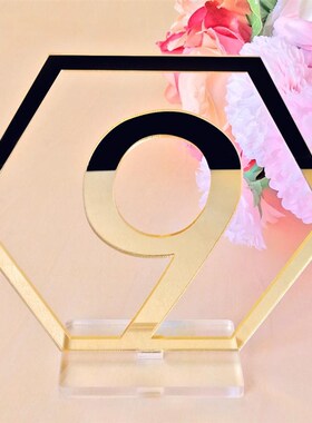 A Set  Of  Acrylic Antlers Gold Banquet Dinner Table Number