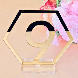 A Set  Of  Acrylic Antlers Gold Banquet Dinner Table Number