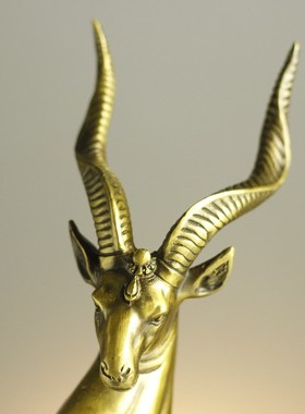 黄铜领头羊工艺品礼品摆件 送领导恩师长辈办公室家具饰品