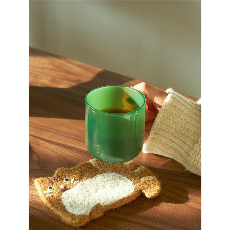 玻璃杯耐热防爆耐高温家用办公室热水杯高颜值高硼硅咖啡杯女