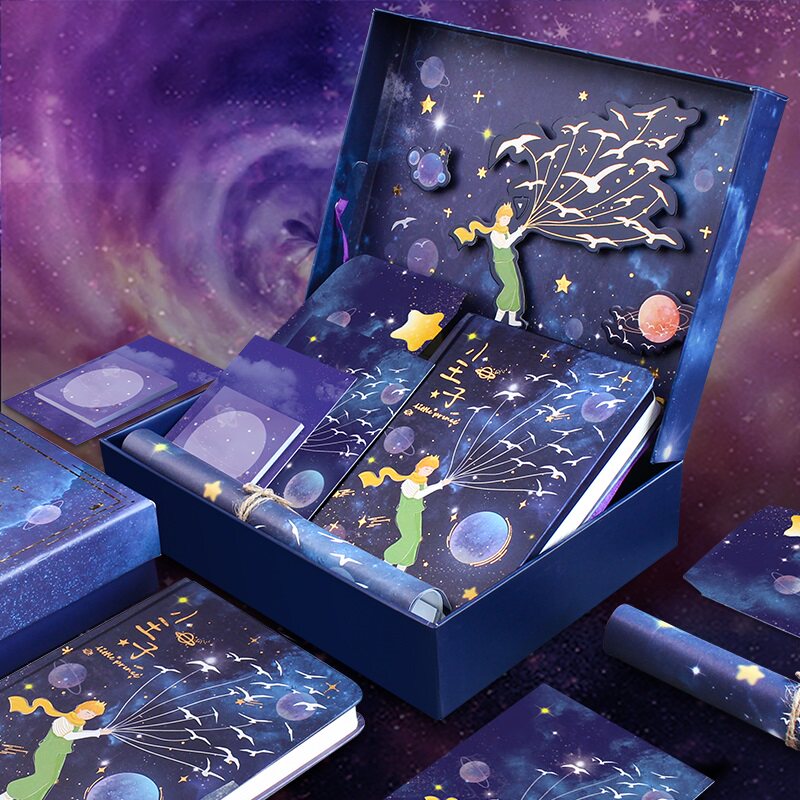 速发高档少女心全帐本彩盒梦幻手账本可爱本o子学生开学学习文具