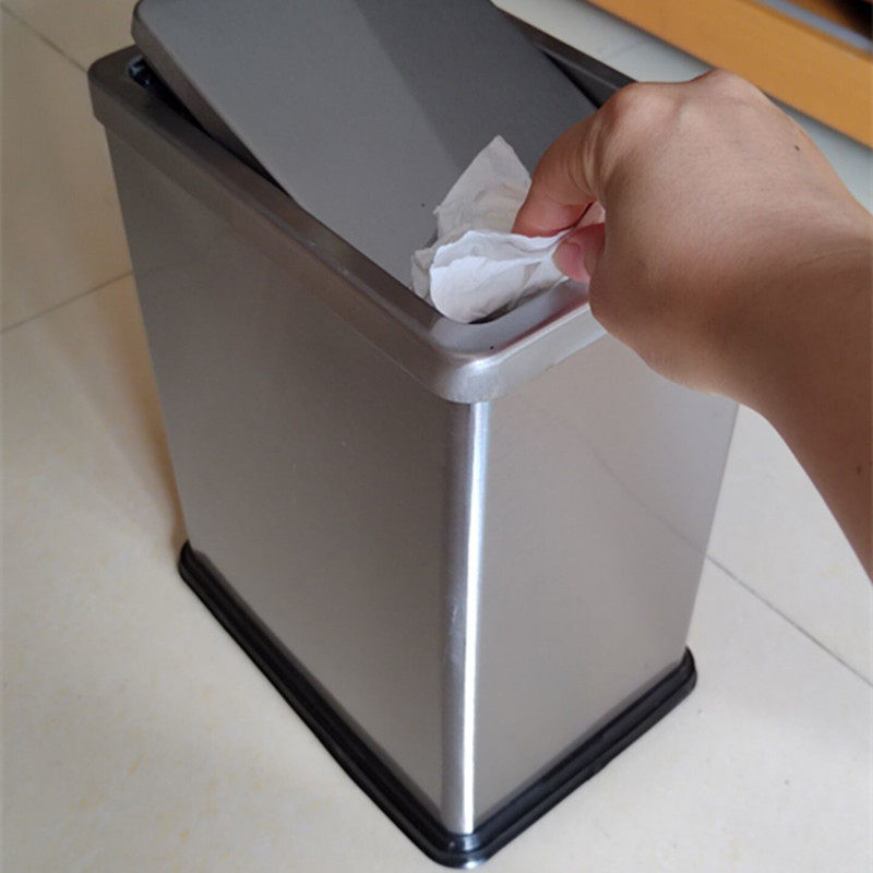 长方形不锈钢摇盖式垃圾桶厨房家用窄缝收纳桶卫生间卧室垃圾筒,家庭/个人清洁工具,垃圾桶,淘宝优惠券,粉丝福利购,淘宝优惠卷