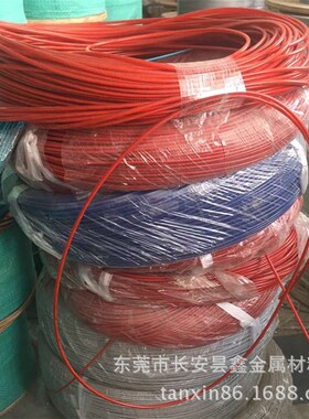 4mm吊装钢丝绳 不锈钢钢丝连C接线 包塑pvc钢丝绳拉环加工
