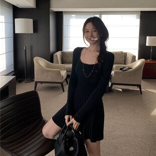 针织连衣裙春款女高级感穿搭小个子美拉德穿N搭内搭打底裙子女秋
