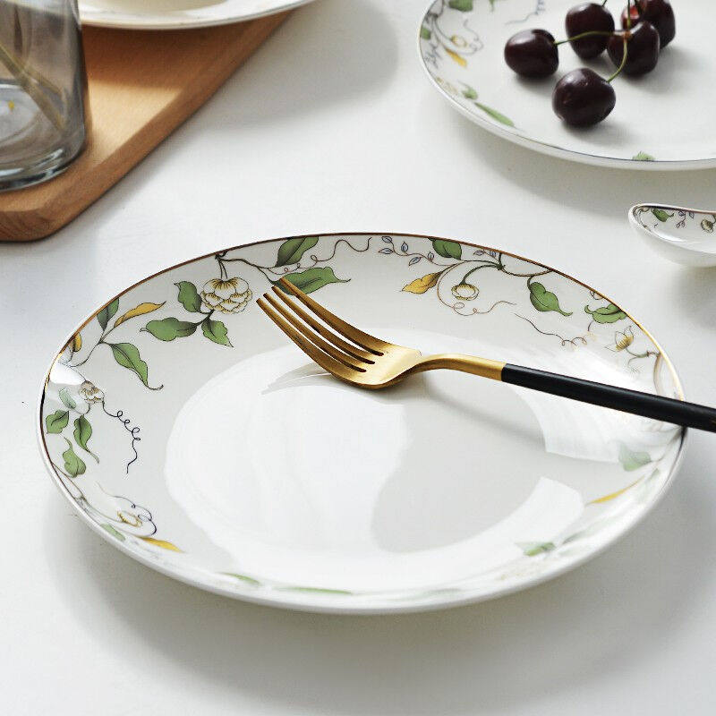 促销厂家瓷秀源盘子盘子家用陶瓷深口碟子网红Q骨瓷餐盘餐具套组