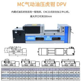 MC气动油压老虎钳高精密平口钳CNCF加压中心5 6寸液开双工关口