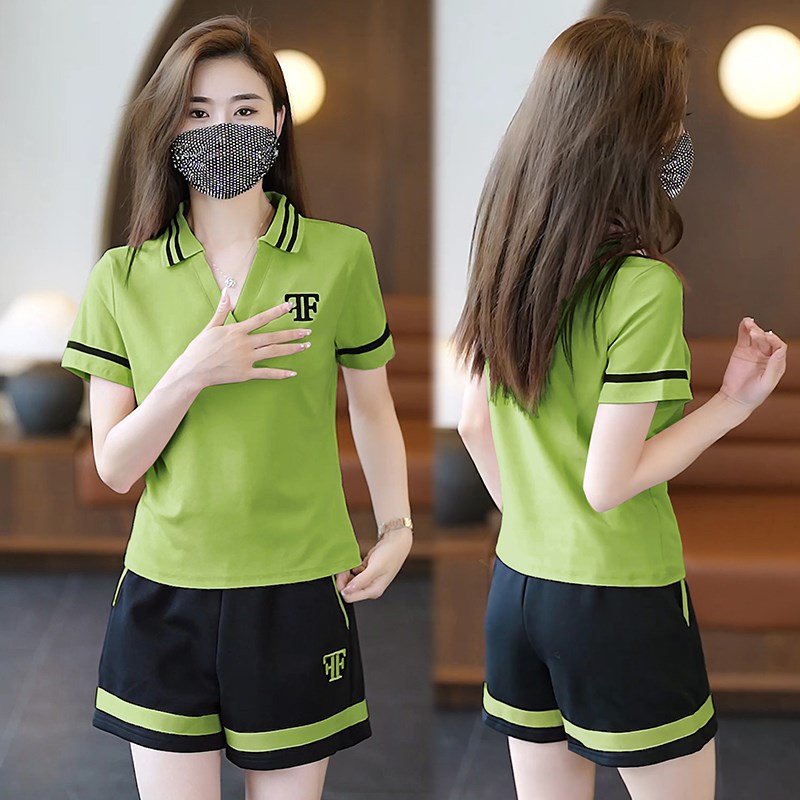 2025夏季新款女士薄款运动服套装休闲短袖短裤时尚两件套小个子