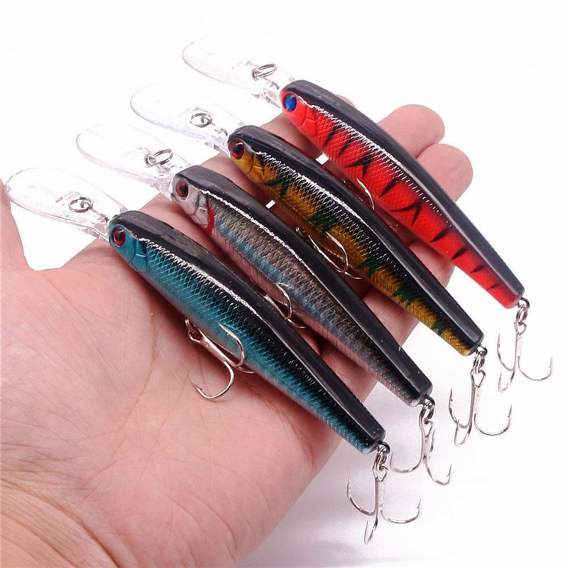 速发1Pcs Floating Wobblers Minnow Fishing lure 125mm 14g Cra