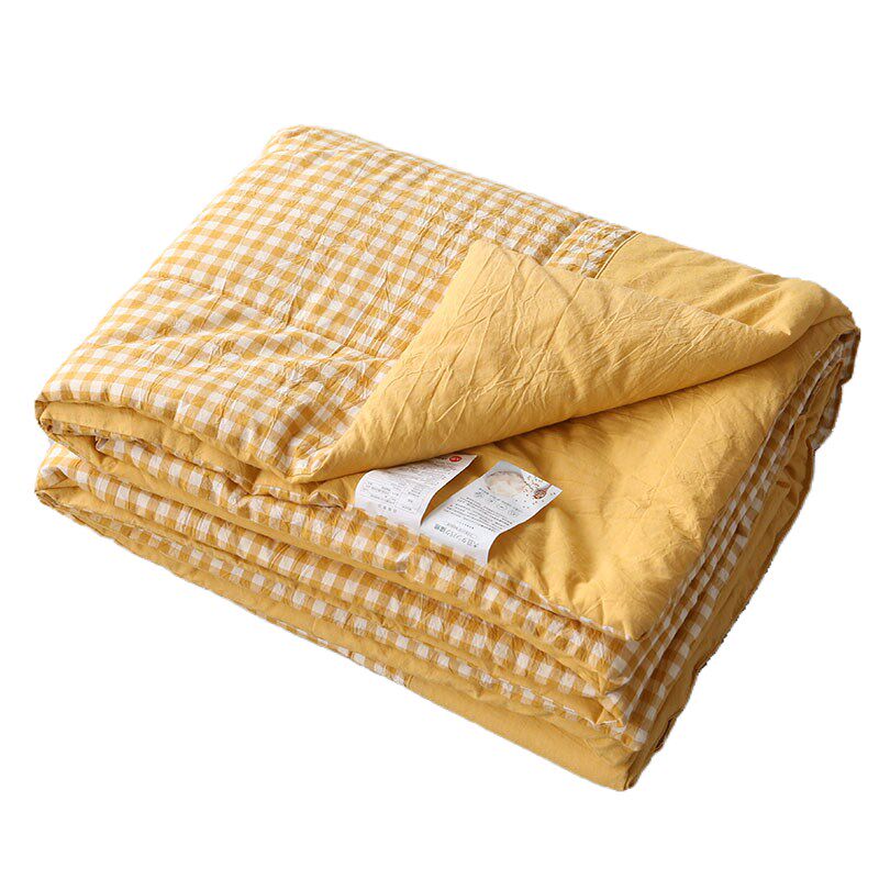 可机洗被|色织水洗棉纯r棉全棉春秋被冬被暖气房四季轻薄被子日式