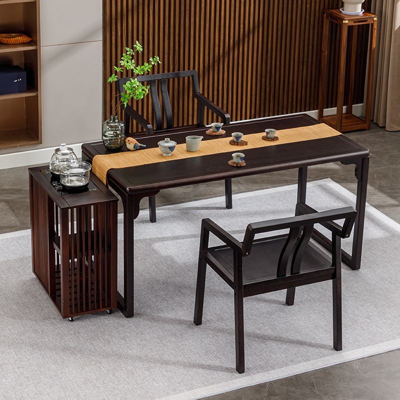 新中式实木茶桌椅组合一体客厅阳台泡茶桌家用小茶台公室洽谈桌