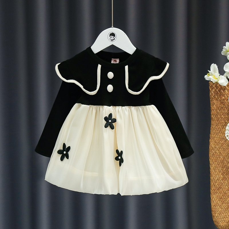婴儿洋装秋季2023新款洋w派女童公主裙网红时髦女宝宝秋装裙子潮