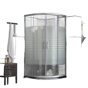 淋浴房简易弧扇形家用浴室卫生间沐浴一体式移门洗澡间隔断玻璃门