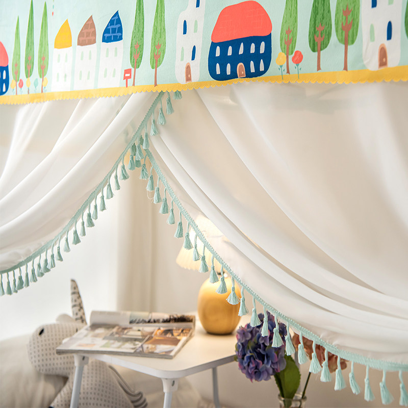 绣花流苏蚊帐2022新款高级家用儿童子母床上下铺纹帐加密学生宿舍,床上用品,蚊帐,淘宝优惠券,粉丝福利购,淘宝优惠卷