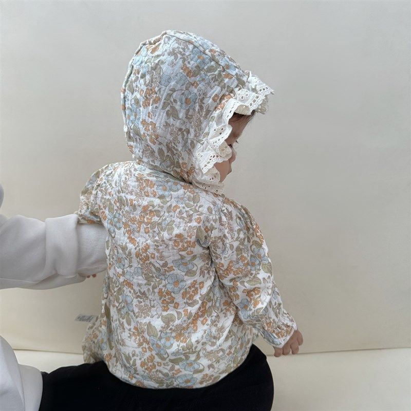 韩版婴儿春装2025新款连体衣女宝宝碎花长袖田园风包屁衣爬服送帽,童装/婴儿装/亲子装,连身衣/爬服/哈衣,淘宝优惠券,粉丝福利购,淘宝优惠卷