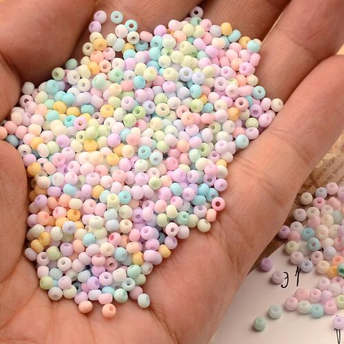 小众高货500Pcs 3mm Matte Macaroon Color Glass Seed Beads 8/0
