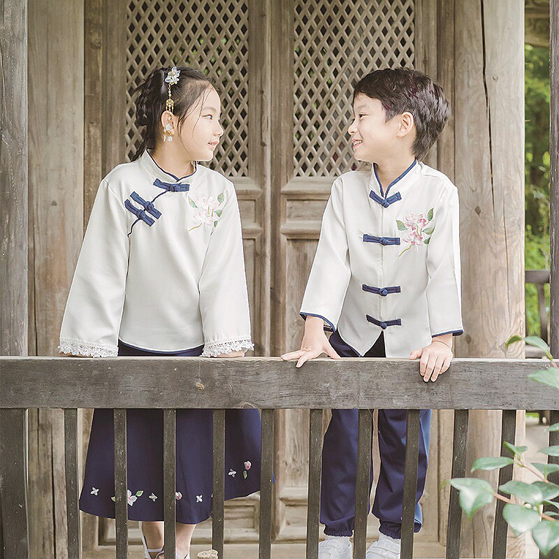 儿童民国风服装五四青年装男女小学生合唱毕业拍照班服国学演出服