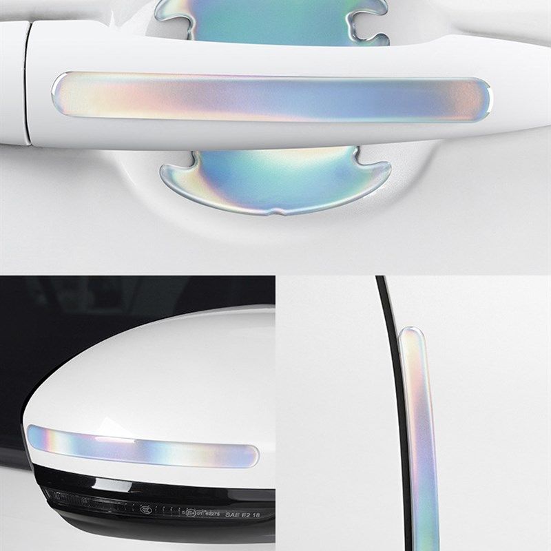 汽车车门防撞条防刮蹭门把手贴幻彩色滴胶门碗保护膜拉手装饰用品