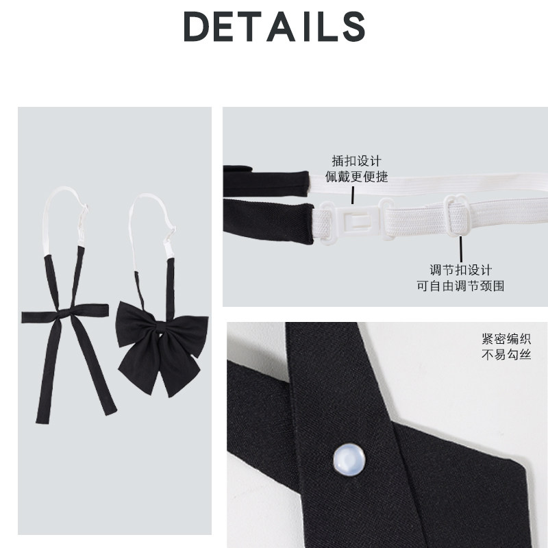 JK制服黑色领结女蝴蝶结学院日系衬衫夏季毕业学士水手服红色领花