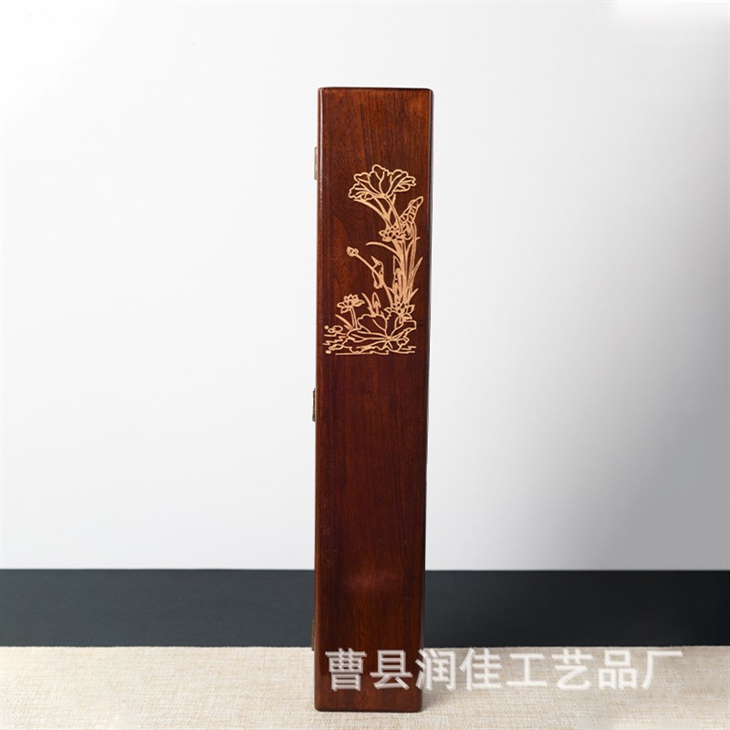 定制木盒子线浮漂两用盒子复古烫印翻盖木盒创意首饰收纳盒