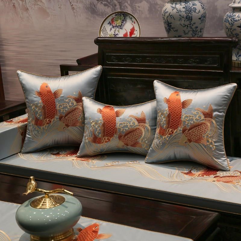 中式红木家具坐垫拆洗实木沙发垫带靠背可套罩圈椅罗汉床垫子防滑