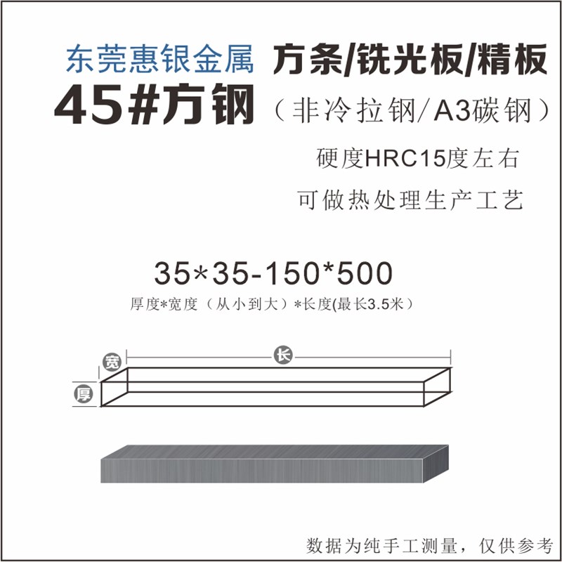 模具钢材45#钢板细长条细小件厚度35mm宽度35-150mm长度任意切割