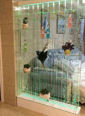 鱼缸水幕墙流水玄关柜装修隔断屏风走廊气泡墙客厅入户大型大厅