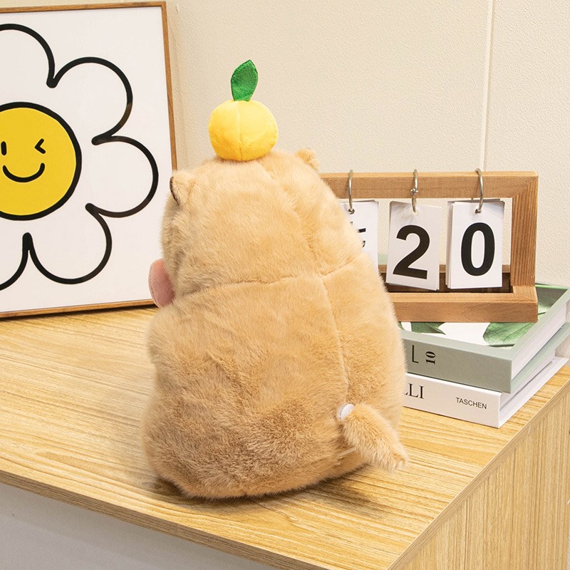 会摇尾巴的公仔diy来图定制拉绳线水豚K玩偶睡觉抱枕印照片生日女