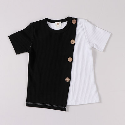 速发Kids clothes t shirt baby girls and boys clothes round n