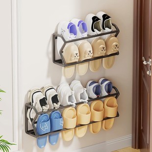 壁挂式门后鞋架挂在门上的鞋架子浴室拖鞋架子免打孔鞋子收纳神器