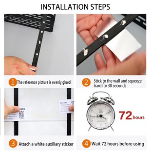 Bathroom Shelf Punch-Free Shower Caddy Corner Frame Wall Mou