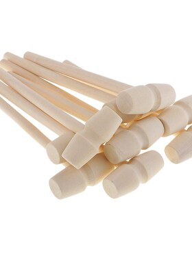 10 Pieces Mini Wooden Hammer  Toy Pounder Replacet Wood Mall