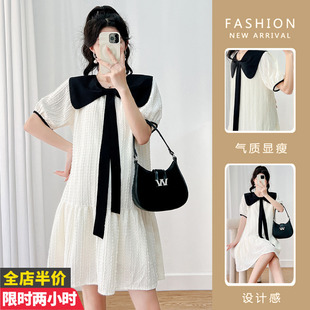 小个子孕妇装夏装新款甜美两穿短袖孕期春夏季中长款仙女连衣裙子