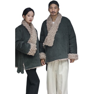 冬季 藏式 藏族衣服女系腰带2021X新款 男情侣装 黑 棉衣加厚藏服藏装