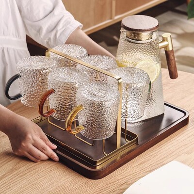 格娜斯水杯套装耐高温玻璃杯子带把手茶杯水壶家庭喝水杯具