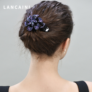 头饰发夹女士抓夹后脑勺头发夹子优雅盘发发卡三齿大号鸭嘴夹