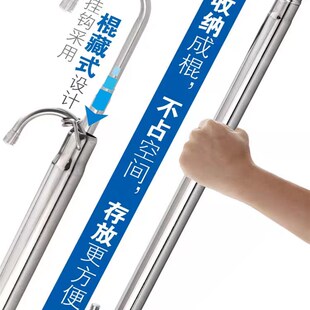 不锈钢伸缩晾衣杆阳台加长悬挂式晾衣架免打孔晾衣杆晒被子神器