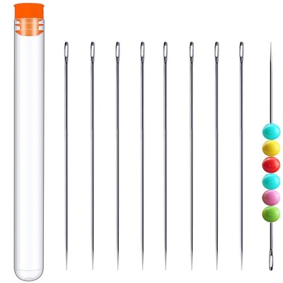 MISIE 20pcs 80mm Stainless Steel Beading Needles for beads T