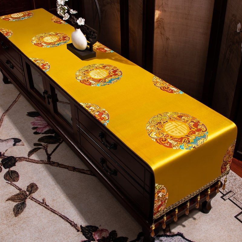 新中式电视柜盖布刺绣桌布客厅茶几餐桌垫台布长方形桌旗布艺盖巾,居家布艺,桌布,淘宝优惠券,粉丝福利购,淘宝优惠卷