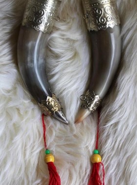 蒙古族酒杯牛角杯黄牛角结盟杯舞台道具蒙古餐具内蒙古工艺品