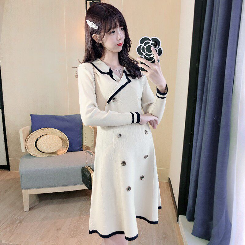 孕妇冬装套装时尚款外出哺乳秋冬网红毛衣中长款冬季针织连衣裙子