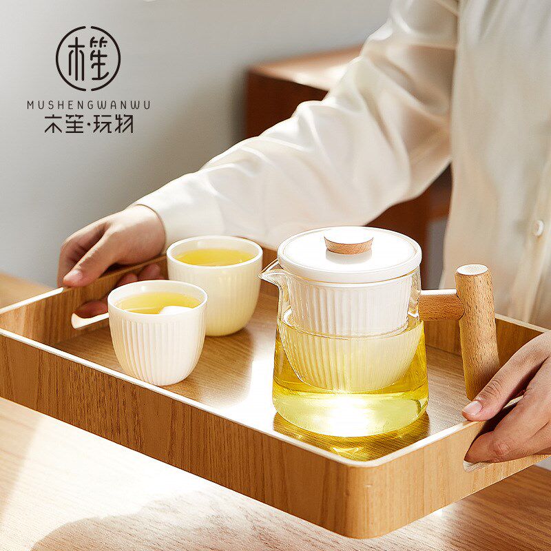 木笙玩物玻璃茶具套装家用日式功夫茶杯办公室会客耐高温冲泡茶壶
