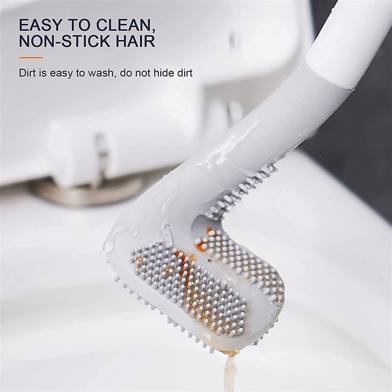 Golf Silicone Toilet Brush Cleaner TPR Bristles Long Handle