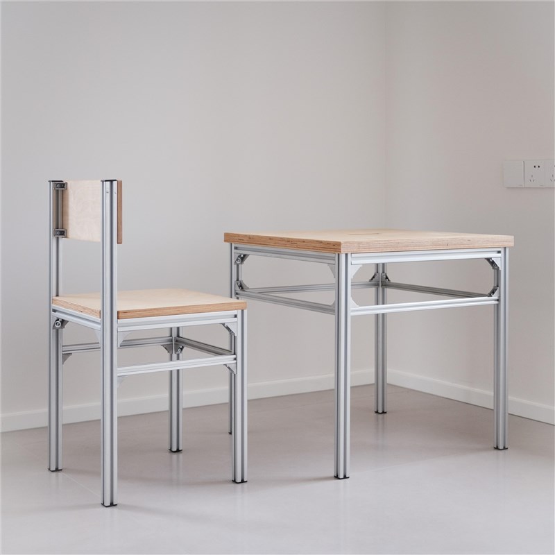 ALtisan北欧桦木海洋板桌子铝型材餐桌茶桌咖啡桌子方桌简约