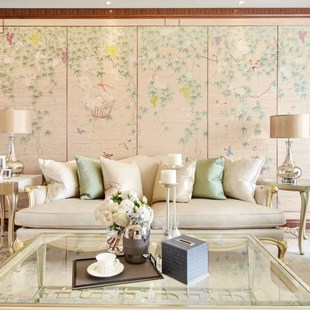 美式轻奢风阿黛拉三人位沙发法式全实木弧形客厅贵妃椅组合定制AT