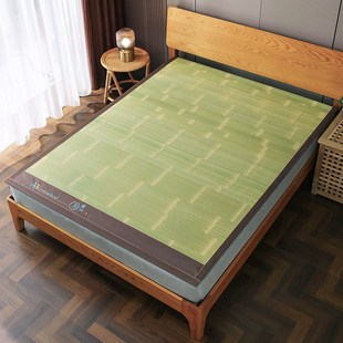 双面竹凉席头层刮青竹席1.8直筒2米折叠夏天加厚大床学生宿舍0.9m