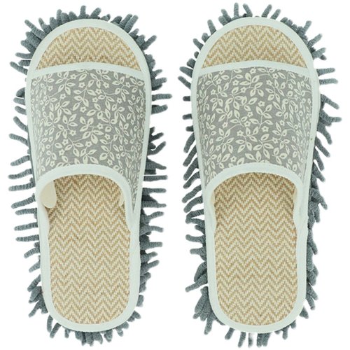 亚麻懒人擦地拖地拖鞋家用静音木地板清洁厨房抹布拖把可拆洗拖布