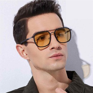 级感渐变墨镜男士开车日夜两用偏光镜驾驶防强光带度数太阳新品