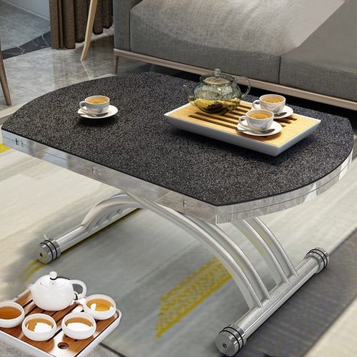 多功能茶几餐桌两用伸缩可升降小户型简约折叠客厅圆形玻璃茶几桌