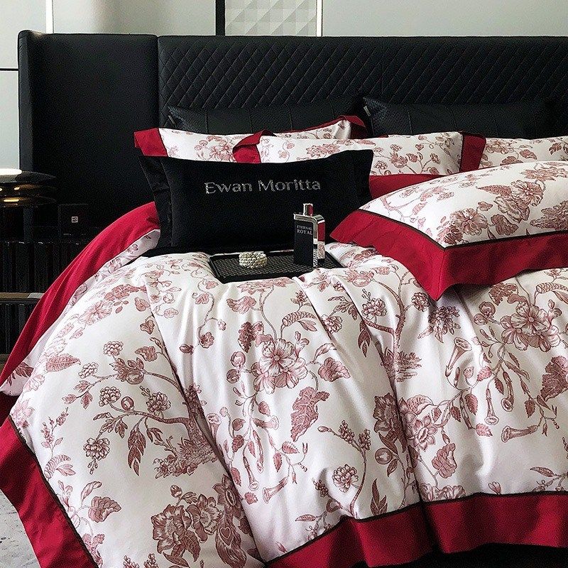 100支长绒棉四件套全棉4件套春夏床上用品被套床单美式花,床上用品,婚庆床品套件,淘宝优惠券,粉丝福利购,淘宝优惠卷