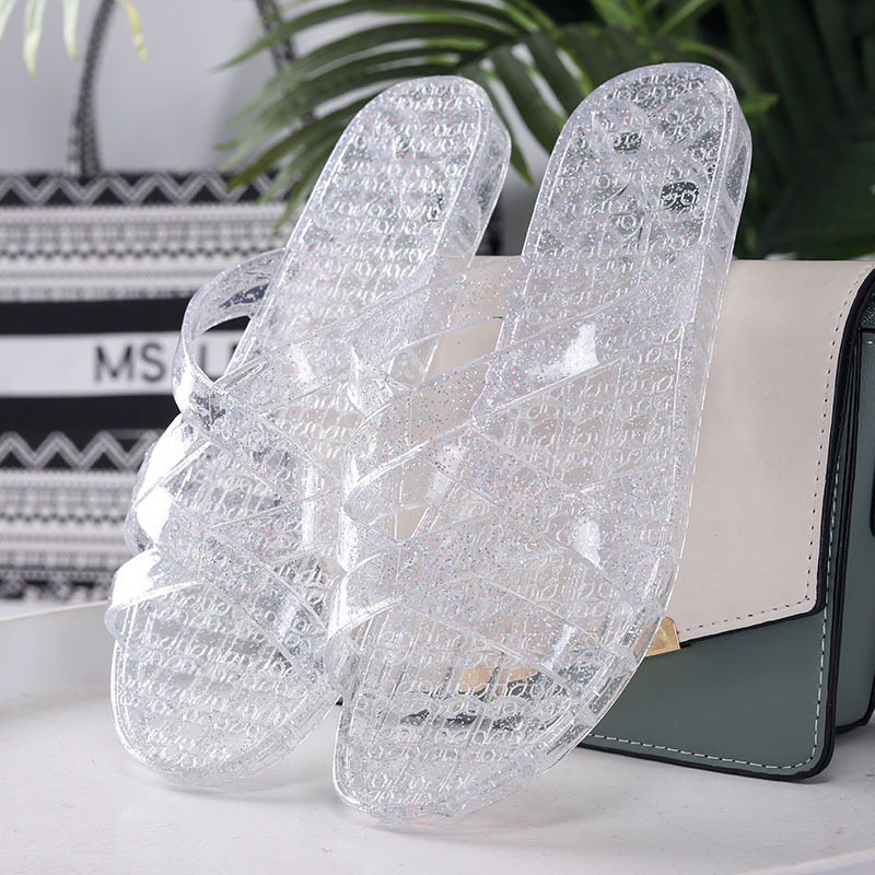 推荐Transparent slippers for women's crystal shoes透明拖鞋水